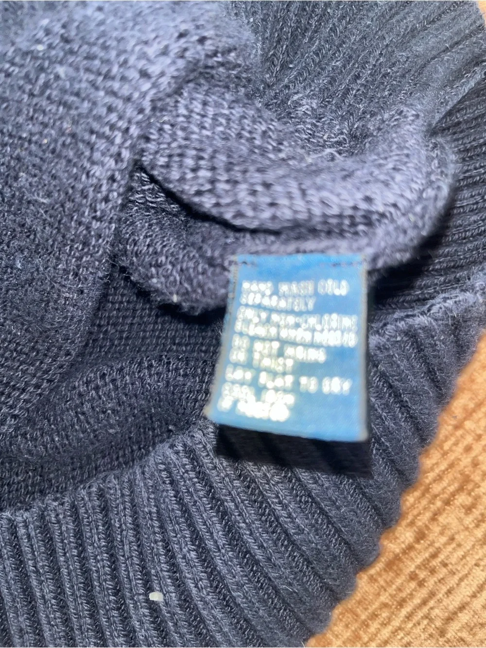 Polo by Ralph Lauren Navy Crewneck Sweater with Red Pony Emblem